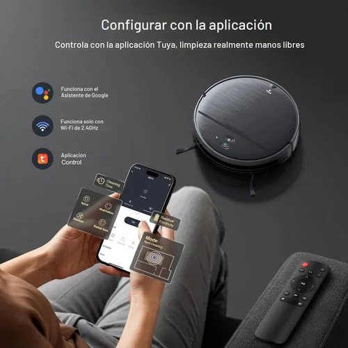 Vista 6 de Robot Vacuum and Mop Combo, 2 in 1 Robot Vacuum Cleaner with WiFi/App, Smart Robotic Vacuums with Strong Suction, Schedule, Self-Charging, Slim