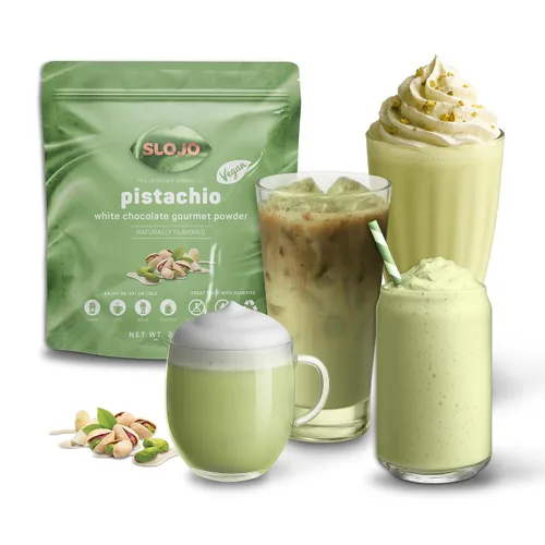 Vista 11 de SLOJO - Polvo con sabor gourmet a caramelo, mezcla de bebida prémium para bebidas calientes y frías, vegano, caramelo en polvo para lattes, frappés