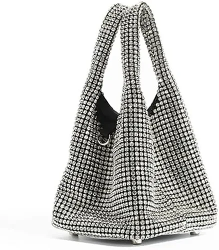 Vista 3 de Tngan Bolso de hombro con diamantes de imitación y purpurina para mujer, bolso cruzado para fiesta de noche, baile de graduación, banquete