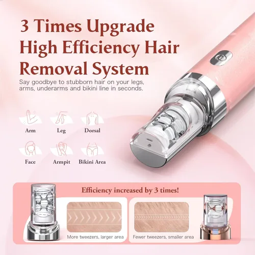 Vista 4 de Epilator for Women, 2 in 1 Facial Hair Removal, Electric Lady Shaver with LED Light, Rechargeable Hair Removal Device for Legs, Face, Bikini & Arms