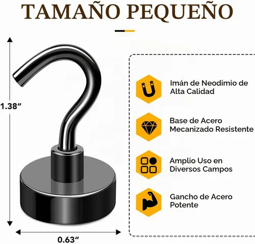 Vista 2 de TRYMAG Ganchos magnéticos para cabinas de cruceros, 30 libras +, paquete de Negro
