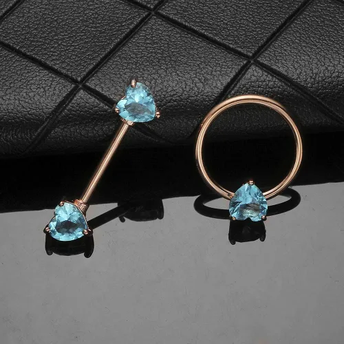 Vista 3 de WASOLIE 2 pares de anillos para pezón de acero inoxidable 14G anillos para pezón joyería para mujeres y hombres barra de 0630in Metal arenisca
