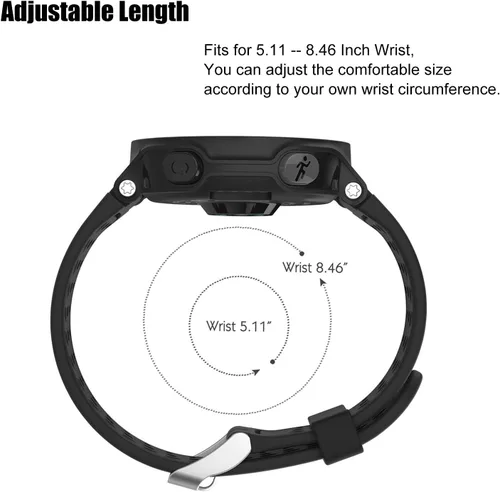 Vista 6 de honecumi Correa de repuesto para Garmin Forerunner 235, compatible con Garmin Forerunner 220/230/235/620/630/735XT, correas para reloj de golf