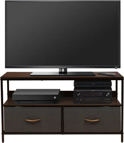 Vista 10 de Cómoda Sorbus con soporte para TV y 2 cajones de imitación de madera - Cofre elevador para televisión con almacenamiento - Mueble para dormitorio