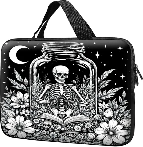 Vista 23 de Funda para laptop con asa de 10 pulgadas, impermeable, diseño de lentes de sol de alpaca, funda para computadora compatible con MacBook Air, Pro