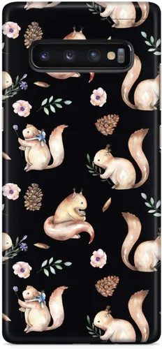 Vista 16 de Inspired Cases - Funda con textura 3D para iPhone Xs Max - Funda protectora de goma para Apple iPhone Xs Max - Patrón de acuarela de ardilla - Negro