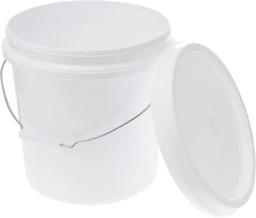 Vista 4 de Homoyoyo Cubo de agua de plástico blanco Mango portátil para uso doméstico Almacenamiento para actividades al aire libre y tareas domésticas