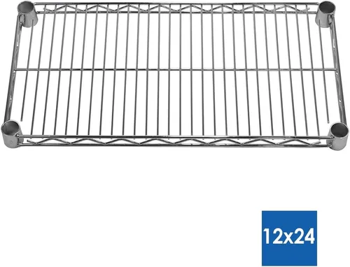 Vista 2 de Shelving Inc. Estantería de alambre cromado de 12 pulgadas de profundidad x 24 pulgadas de ancho x 54 pulgadas de alto con estantes de 5 niveles