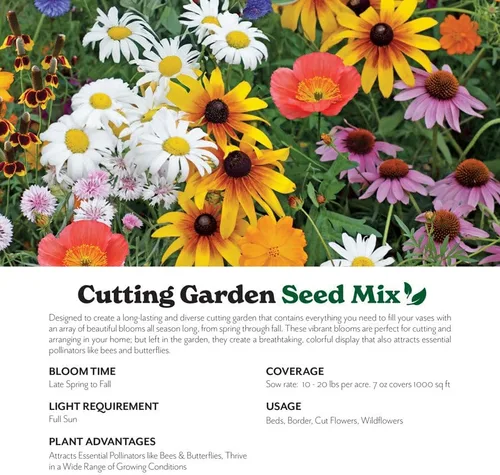 Vista 2 de Cultiva tu propia mezcla vibrante de semillas de jardín de flores silvestres anuales y perennes, variedades para polinizadores y jardines de Mezcla