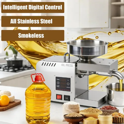 Vista 3 de Máquina de prensa de aceite de 1500W, Máquina automática comercial de la prensa de aceite, Extractor de prensa de aceite automático eléctrico