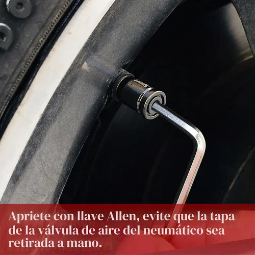Vista 4 de Dsycar Paquete de 8 tapas de vástago de válvula de neumático de bloqueo con sello de goma, tapas de vástago de válvula de aluminio antirrobo