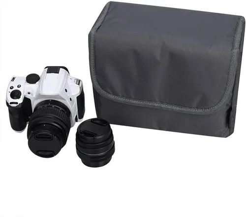 Vista 5 de S-ZONE - Bolsa impermeable a prueba de golpes y plegable para lentes de cámara, para Canon, Nikon Gris