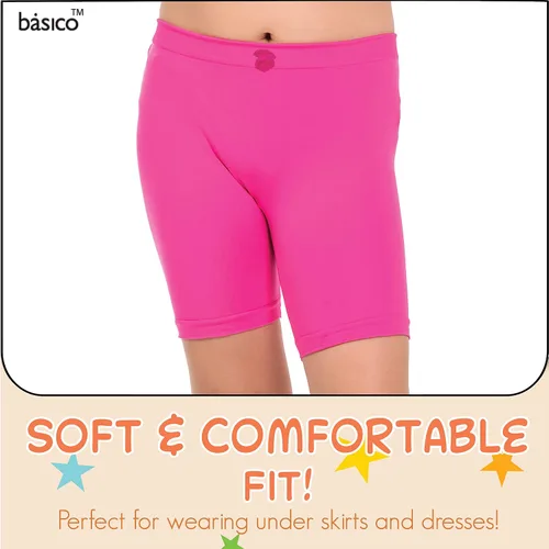 Vista 3 de BASICO 6, 12 unidades de pantalones cortos de ciclismo de baile para niñas debajo del vestido, pantalones cortos de ciclismo de baile para patio