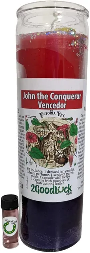 Vista 3 de Vela perfumada vestida de Juan el Conquistador - Veladora Preparada Juan Conquistador