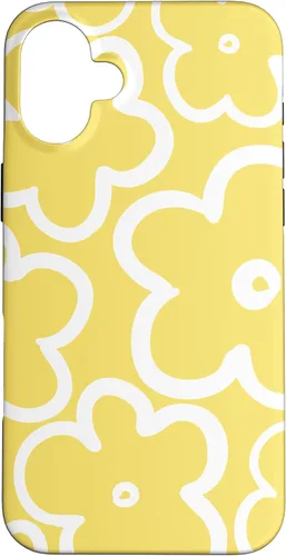 Vista 22 de iPhone 16 Cute Flower Pattern Wildflower Lemon Yellow and White Floral Case