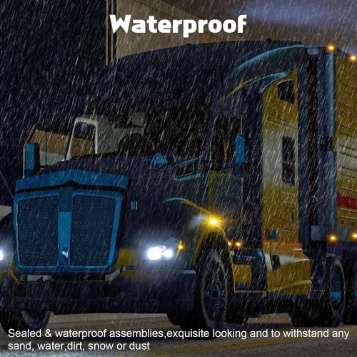 Vista 5 de Xotic Tech - Lámparas LED de señal de marcador lateral con lente transparente, compatible con Kenworth T680 T700 T880 Peterbilt 567, ámbar 3-SMD