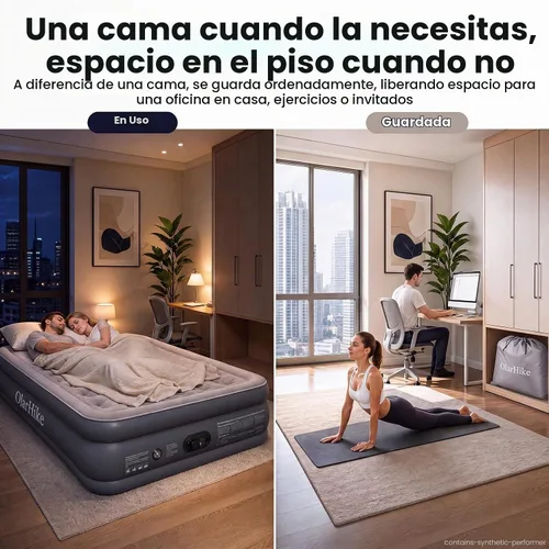 Vista 7 de OlarHike Full Air Mattress Built-in Pump，20" Air Bed for Home,600LBS Comfort Height 20" Gris