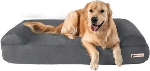 Vista 9 de Barker Beds - Sofá cama ortopédico gigante para perro, almohada superior de 7 pulgadas con cojín de 3 lados, 100-300 libras, espuma viscoelástica