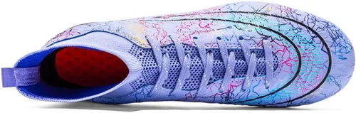 Vista 4 de Zapatos de fútbol para hombre, botas de fútbol de alta calidad, para el cuidado del tobillo, tenis deportivos para entrenamiento en interiores