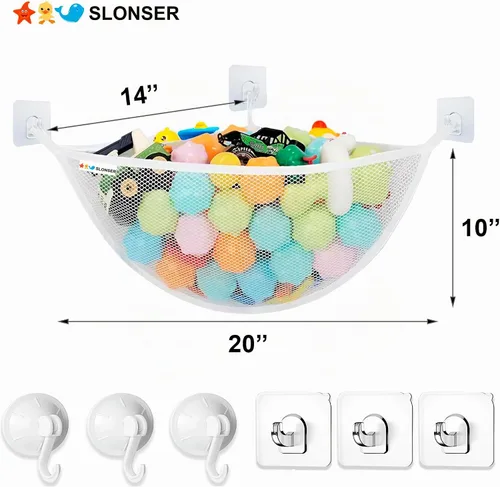 Vista 3 de Organizador de almacenamiento de juguetes de baño para bañera, soporte