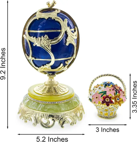 Vista 3 de BestPysanky 1899-1903 Flores de primavera Huevo de Pascua imperial real 9 pulgadas