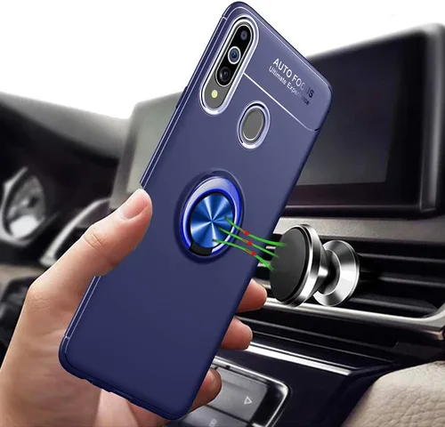 Vista 4 de Asuwish Funda compatible con Huawei P30 Lite y protector de pantalla de vidrio templado, soporte de anillo, accesorios de celda de silicona, fundas