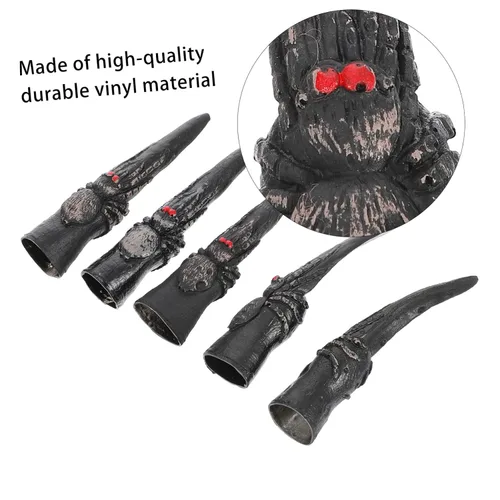 Vista 3 de Uñas falsas espeluznantes para Halloween, bruja, para fiesta de cosplay aterradora