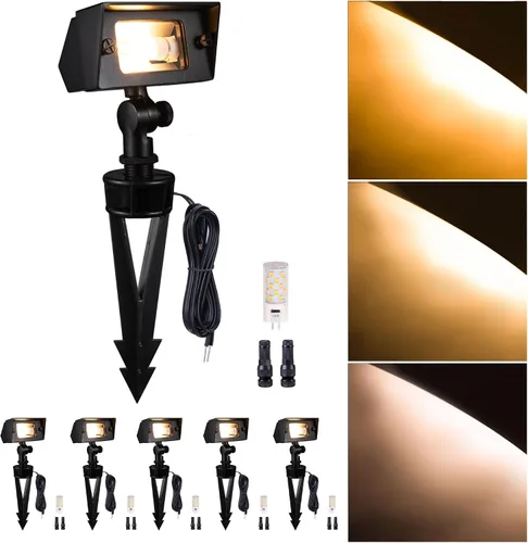 Vista 18 de Gardenreet Luz de Inundación de Latón Sólido - Iluminación de Lavado de Pared LED de Bajo Voltaje para Paisaje 12V, Impermeable IP65 para Exterior