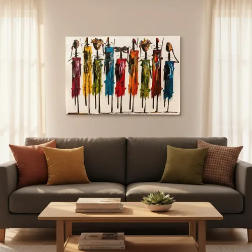 Vista 2 de Biuteawal Arte de pared afroamericano, decoración de mujer india, pinturas fotográficas, obras de arte decorativas abstractas para el hogar