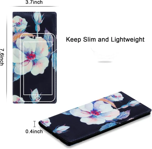 Vista 115 de HUA ANGEL Billetera ultra delgada para mujer, con bloqueo RFID, tarjetero de crédito, plegable, largo, hebilla magnética, billete para mujer, Owl