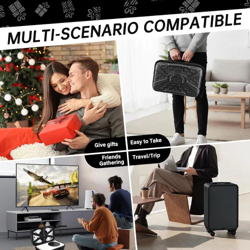 Vista 5 de GOTRUTH Funda de viaje compatible con Xbox Series S, funda rígida de transporte de la serie S con compartimentos protectores de espuma para consola
