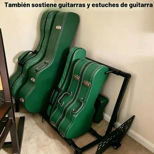 Vista 2 de 5 soportes para guitarra con diseño plegable, soporte de guitarra