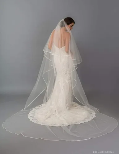 Vista 3 de Fenghuavip - Vela de boda con peine y velo de 2 niveles