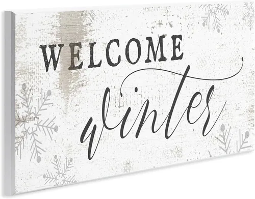 Vista 3 de Stupell Industries Frase de invierno de bienvenida Patrón geométrico de copo de nieve Stupell Industries 17 x 7 Inches, Easy to Hang and Sturdy