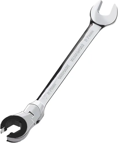 Vista 15 de LOSCHEN 1 pieza de 8 mm de llave de trinquete de cabeza flexible abierta, llave combinada métrica con 84 dientes, llave de trinquete de tubo