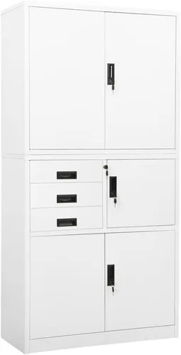 Vista 36 de Archivador de metal de 2 cajones, archivador de acero para oficina con cerradura para el hogar y la oficina, 35.4 x 18.1 x 28.5 pulgadas (blanco)