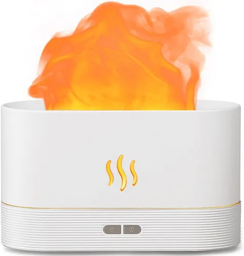 Vista 8 de Difusor de Aire en Forma de Llama Humidificador, Difusor de Aroma Mejorado para Aceites Esenciales, Aromaterapia Ultrasónica, Humedad de Niebla