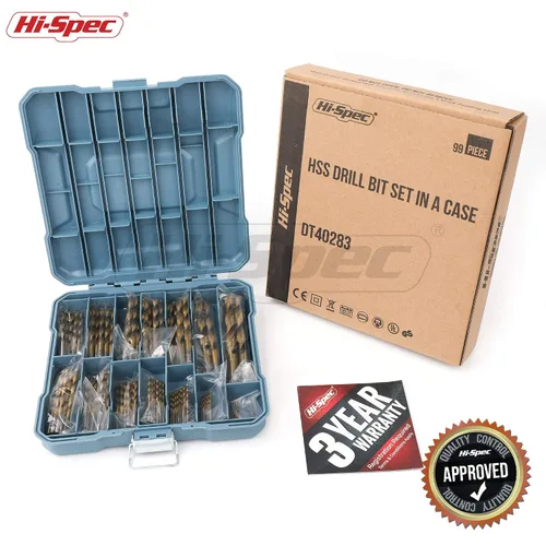 Vista 7 de Hi-Spec Tools - Juego de brocas de acero SAE HSS de 99 piezas para destornilladores de taladro - Brocas de 1/16 a 3/8 pulgadas para metal, plástico