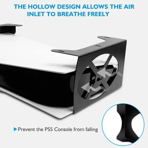 Vista 4 de Under Desk Holder for PS5, Stealth Mount for PS5, Metal Stand Compaitble with Playstation 5 Disc & Digital Edition Console