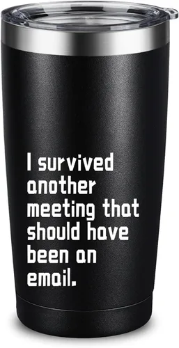 Vista 13 de ARIABLE World's Okayest Employee - Vaso de acero inoxidable de 20 onzas, grabado con láser, divertido regalo para empleados, taza de café aislada al