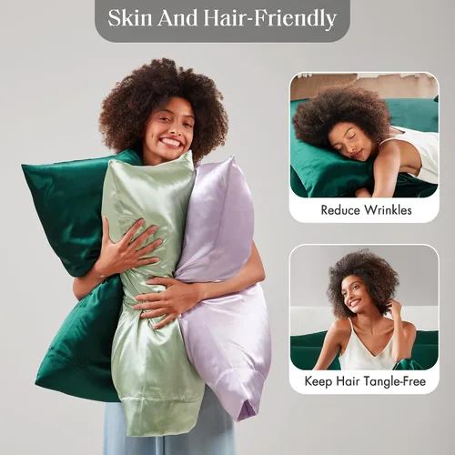 Vista 142 de Madison Park Essentials - Juego de sábanas de satén de lujo y sedoso con brillo natural, bolsillo elástico de 14 pulgadas para colchones de hasta 16