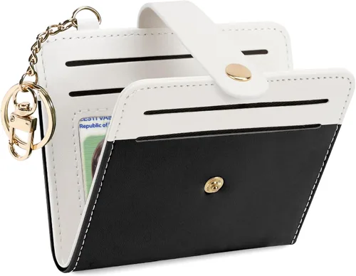 Vista 25 de Airkit Billeteras pequeñas para mujer, con bloqueo RFID, de cuero, con ventana de identificación, carteras para tarjetas para mujer, con monedero