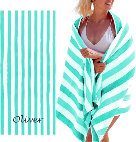 Vista 12 de Toallas de playa personalizadas Passion para adultos - Toallas de piscina personalizadas con nombre - Algodón altamente absorbente - Diseño a rayas