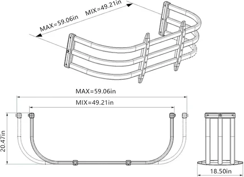 Vista 4 de Extensor universal de caja de camioneta para camionetas de tamaño completo, extensión retráctil de puerta trasera compatible con caja de 4.1 pies a
