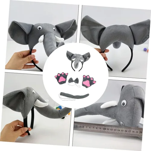 Vista 9 de HOLIDYOYO 5pcs Set Headband Adult Costumes Costumes Cosplay Accessories Animal Ears Headband Elephant Costume Elephant Ears Headband Cartoon