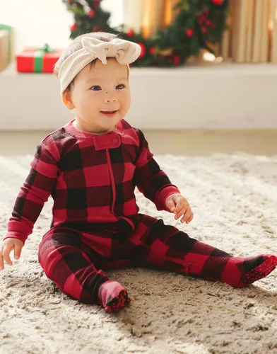 Vista 61 de VAENAIT BABY Infant Toddler Kids Adult Couple Family Matching Women Men Christmas Pjs Xmas Holiday Buffalo Plaid Pajama Set