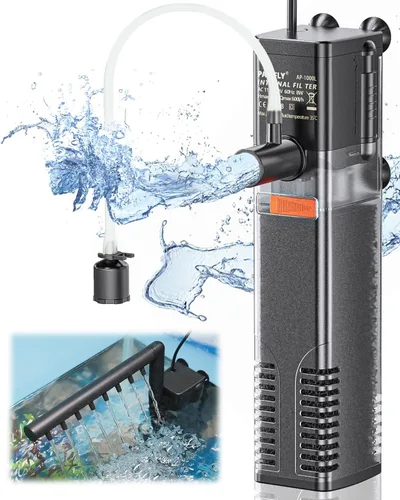 Vista 8 de Pawfly Filtro Interno de Acuario, Filtro de Potencia Sumergible con Bomba de Agua de 55 GPH para Filtración, Circulación y Oxigenación de Tanques