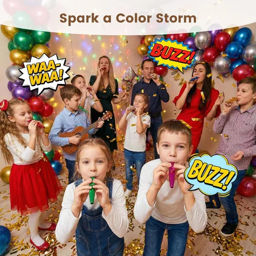 Vista 2 de LovesTown Kazoos Instrumentos Musicales, 6 Piezas de Kazoos de Metal con Flauta para Niños, Regalo, Favor de Fiesta, Relleno de Bolsa de Regalo
