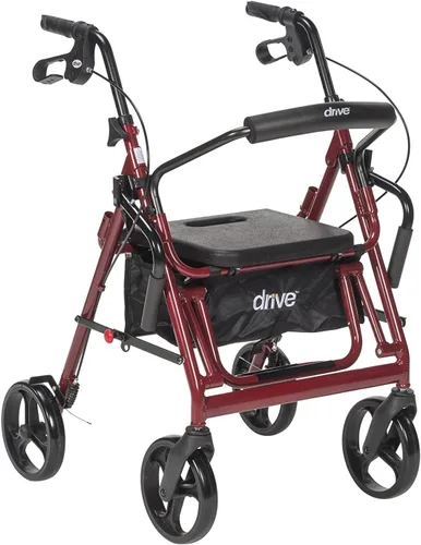 Vista 8 de Drive Medical 795BK Duet Silla de Transporte Plegable y Andador, Negro El combo de silla de ruedas y andador con ruedas plegable Duet ofrece un