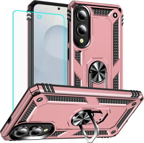 Vista 9 de Funda para Samsung Galaxy S25 Edge: Galaxy S25 Edge con protector de pantalla - Fundas protectoras de grado militar con soporte de anillo de dedo